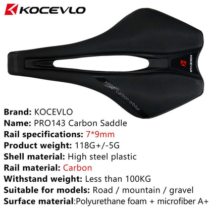 Carbon Bike Saddle Ultralight 120g Breathable Racing Seat Cushion With Carbon Rails 3