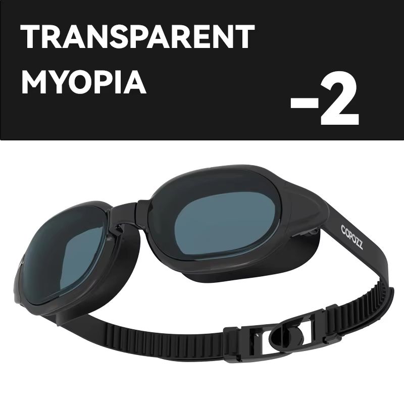COPOZZ Prescription Swimming Goggles  Professional AntiFog Myopia Swim Glasses For Men  Women 20