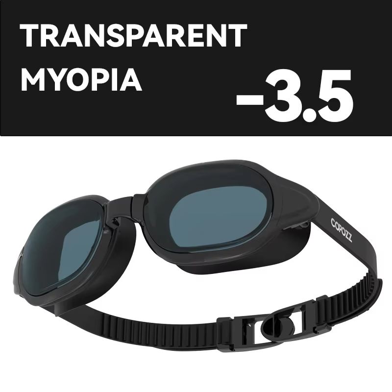 COPOZZ Prescription Swimming Goggles  Professional AntiFog Myopia Swim Glasses For Men  Women 23