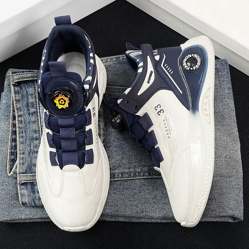 Mens Sneakers Rotating Buckle Non Slip Lace Up Durable Outdoor Shoes 4