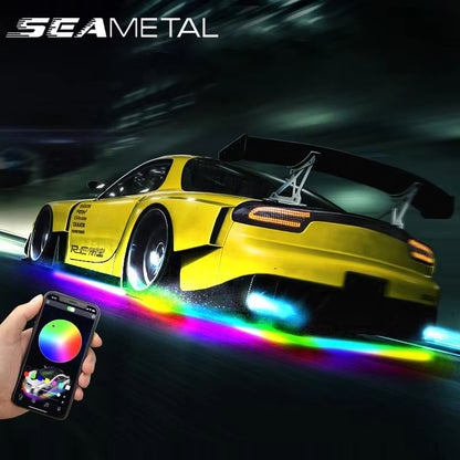 SEAMETAL Car Underglow LED Light Kit – Waterproof APP-Controlled Chassis & Atmosphere Lighting Strip