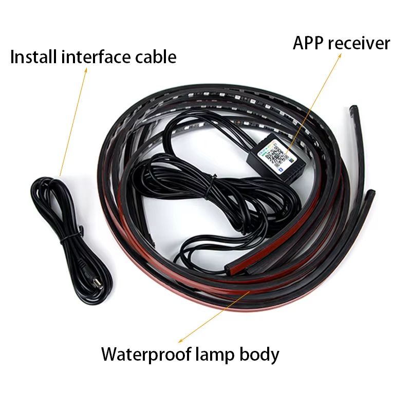 SEAMETAL Car Underglow LED Light Kit  Waterproof APPControlled Chassis  Atmosphere Lighting Strip 4