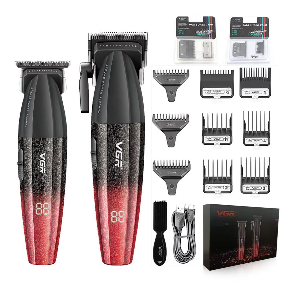 VGR V640 Professional Hair Clipper  Rechargeable 9000 RPM Electric Hair Trimmer For Men 10