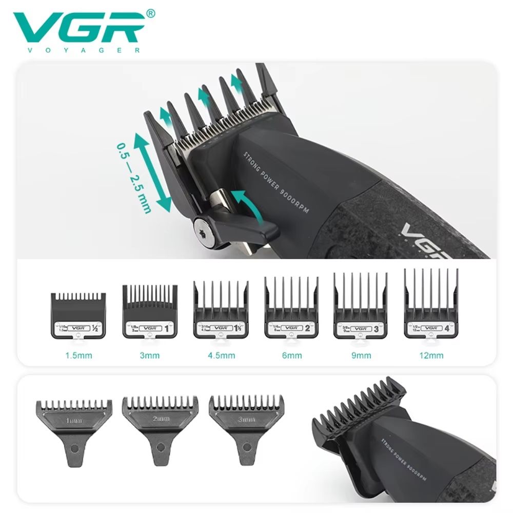 VGR V640 Professional Hair Clipper  Rechargeable 9000 RPM Electric Hair Trimmer For Men 4