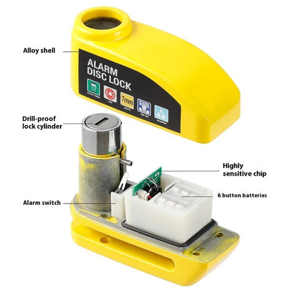 Motorcycle Alarm Disc Brake Lock Waterproof Anti Theft Padlock 120dB 3