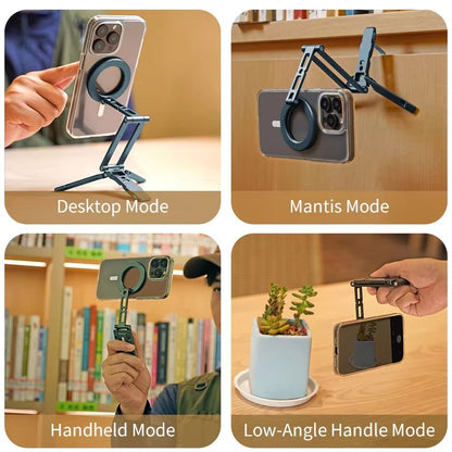 XILETU MagSafe Magnetic Phone Tripod Stand  Foldable Desktop Holder With Hook For IPhone  Smartphon 5