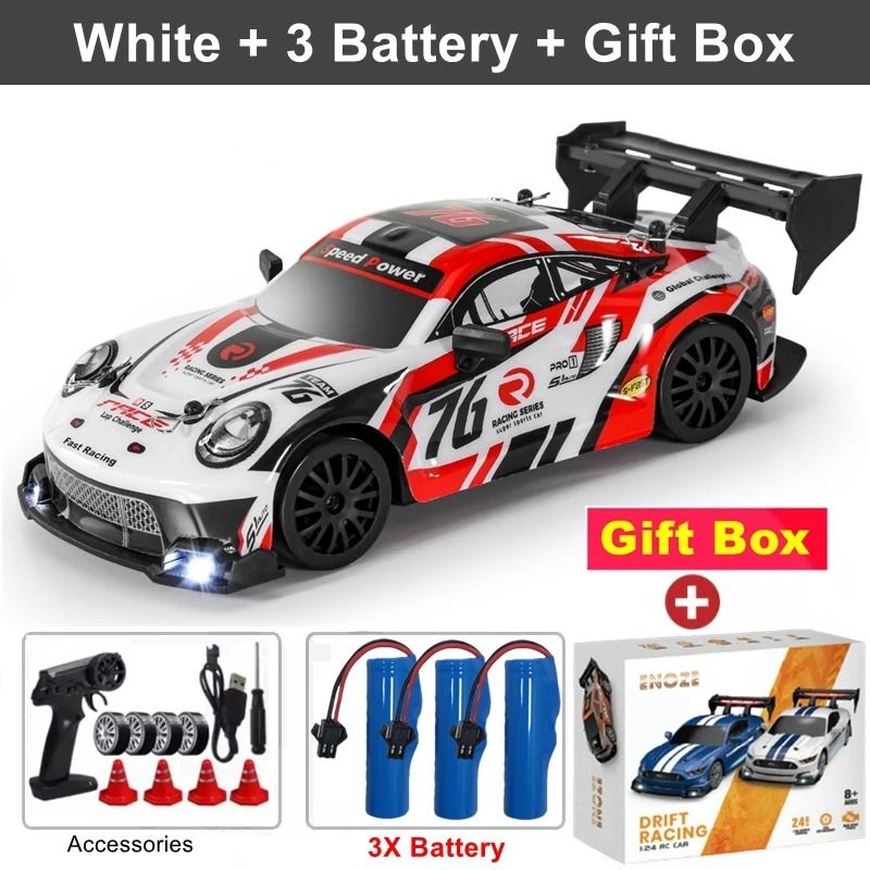 4WD RC Drift Car With LED Lights Rechargeable Remote Control Racing Toy 24