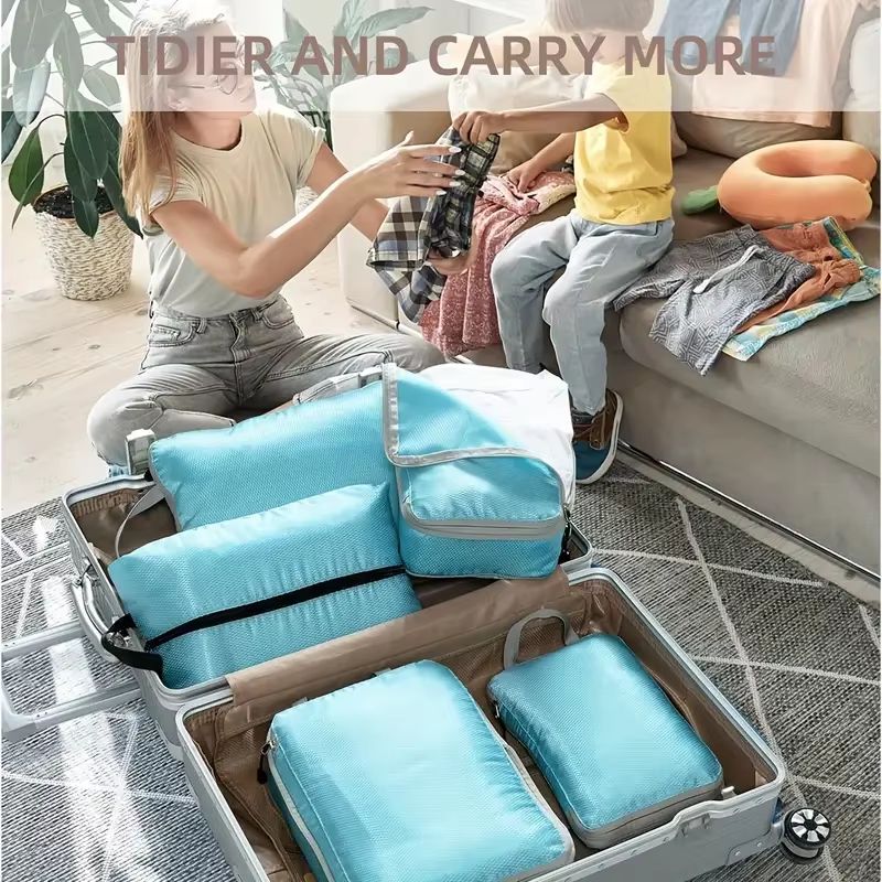 Travel Compression Packing Cubes  Luggage Organizer Set For Clothes Shoes  Accessories 5