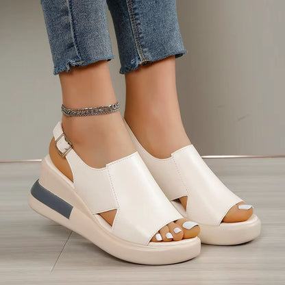 Summer Wedge Platform Sandals  Retro Peep Toe Beach Shoes For Women 3