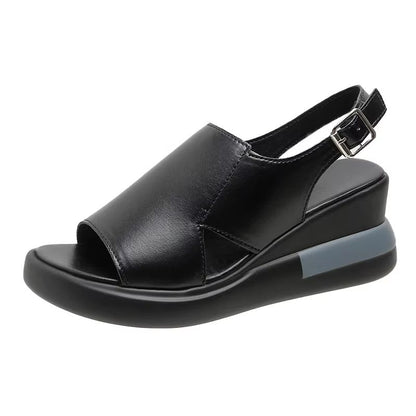 Summer Wedge Platform Sandals  Retro Peep Toe Beach Shoes For Women 6