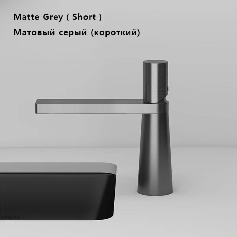 Brushed Gold Bathroom Sink Faucet  Modern Brass Basin Mixer With Single Handle 7