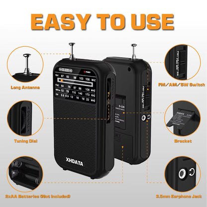 XHDATA D220 Portable Retro Radio  Vintage FMMWSW 4Band Pocket Radio With DSP High Sensitivity Recei 1