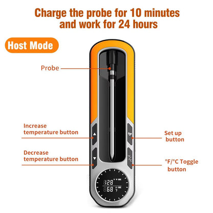 Wireless Bluetooth Meat Thermometer With APP Control  Digital Probe With RealTime LCD Monitoring Fo 2