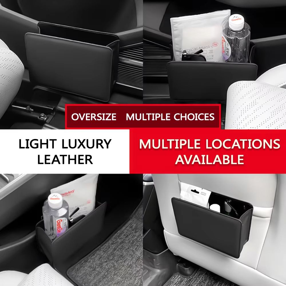 Foldable Car Trash Can  Door Storage Box  MultiPurpose Hanging Seat Back Organizer For Car Interior 1