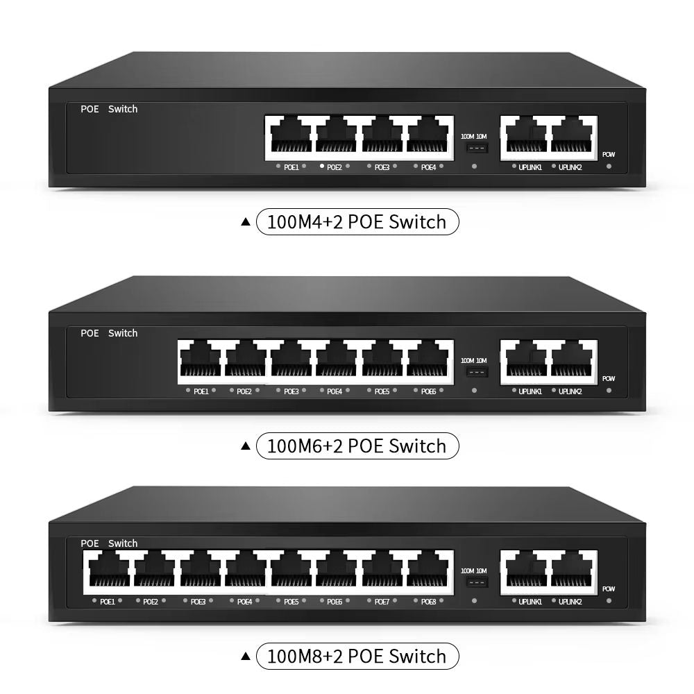468 Port POE Switch 100Mbps  Smart RJ45 Injector For IP Cameras NVR  Wireless Access Points 3