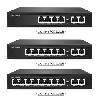 468 Port POE Switch 100Mbps  Smart RJ45 Injector For IP Cameras NVR  Wireless Access Points 3