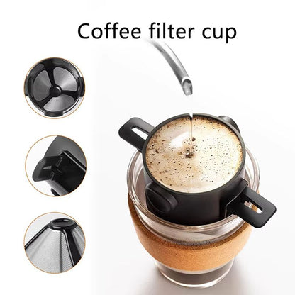 Portable Stainless Steel Coffee Filter  Reusable Drip Funnel  Tea Infuser For Home Office And Trave 2