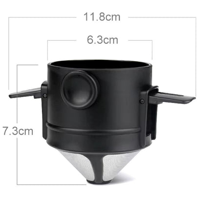 Portable Stainless Steel Coffee Filter  Reusable Drip Funnel  Tea Infuser For Home Office And Trave 5
