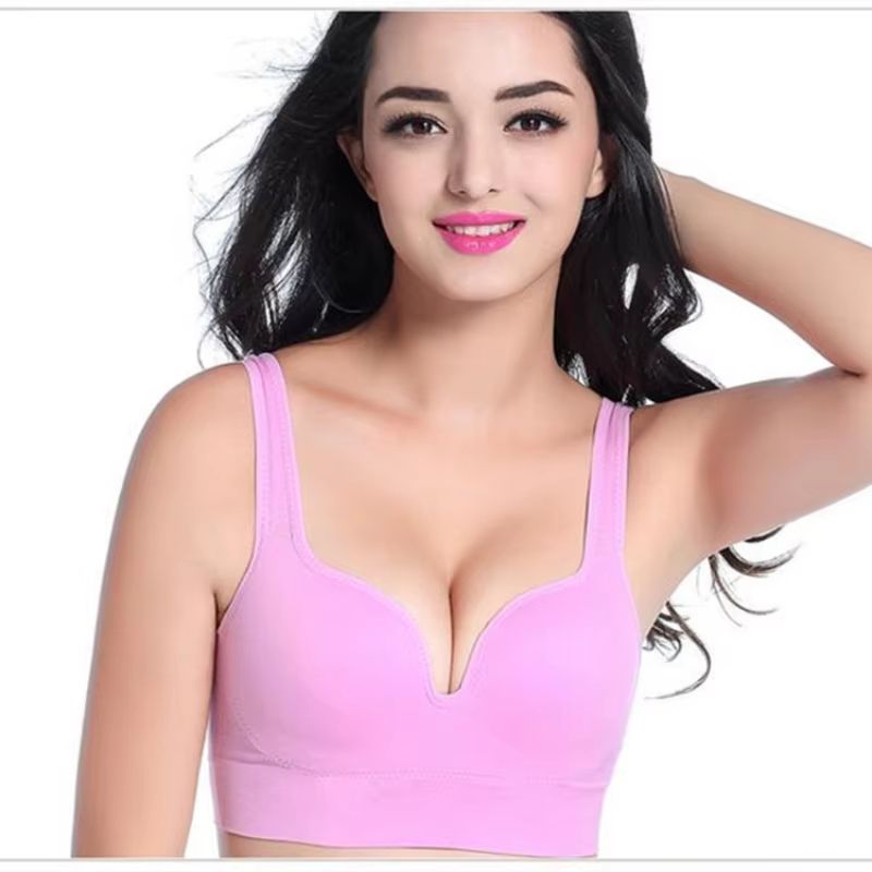 Womens Wireless Sports Bra  Padded Gym Workout Top With Breathable PushUp Support 10