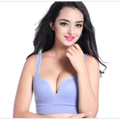 Womens Wireless Sports Bra  Padded Gym Workout Top With Breathable PushUp Support 8