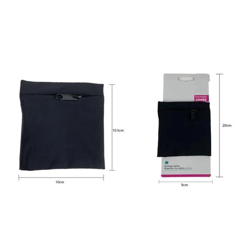 Secure Soft Thin Wrist Purse Bag with Zipper for Men, Women, Ideal for Running, Hiking, Travel, Bike Riding