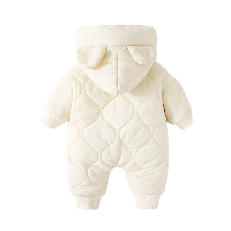 Winter Warm Cartoon Hooded Newborn Baby Rompers Fleece Padded Infant Boys Girls Outdoor Jumpsuits Thick Sherpa Lined