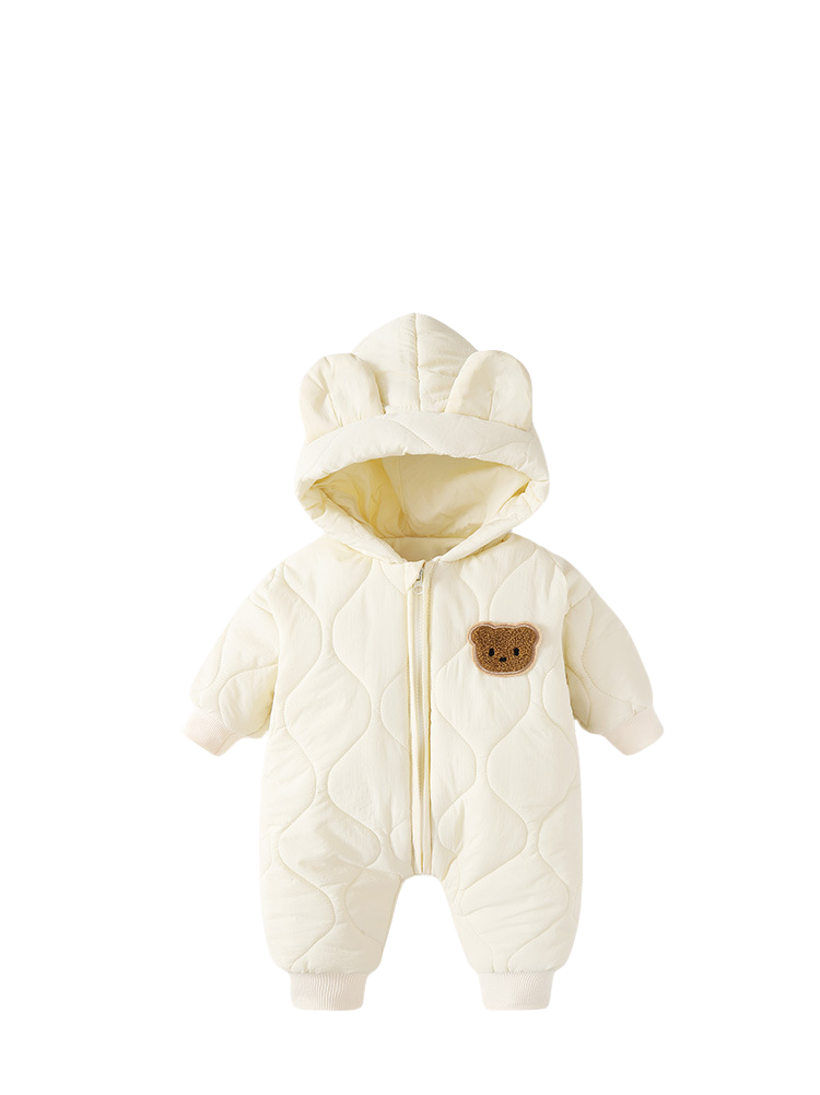 Winter Warm Cartoon Hooded Newborn Baby Rompers Fleece Padded Infant Boys Girls Outdoor Jumpsuits Thick Sherpa Lined