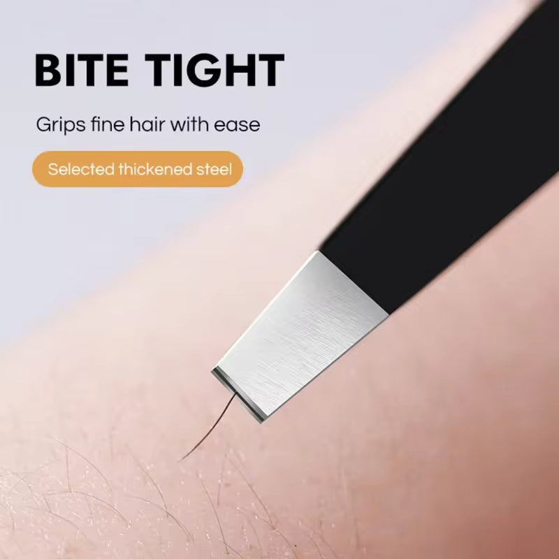 Professional Stainless Steel Eyebrow Tweezers for Women & Men, Precision Hair Removal, Eyebrow Shaping & Comfortable