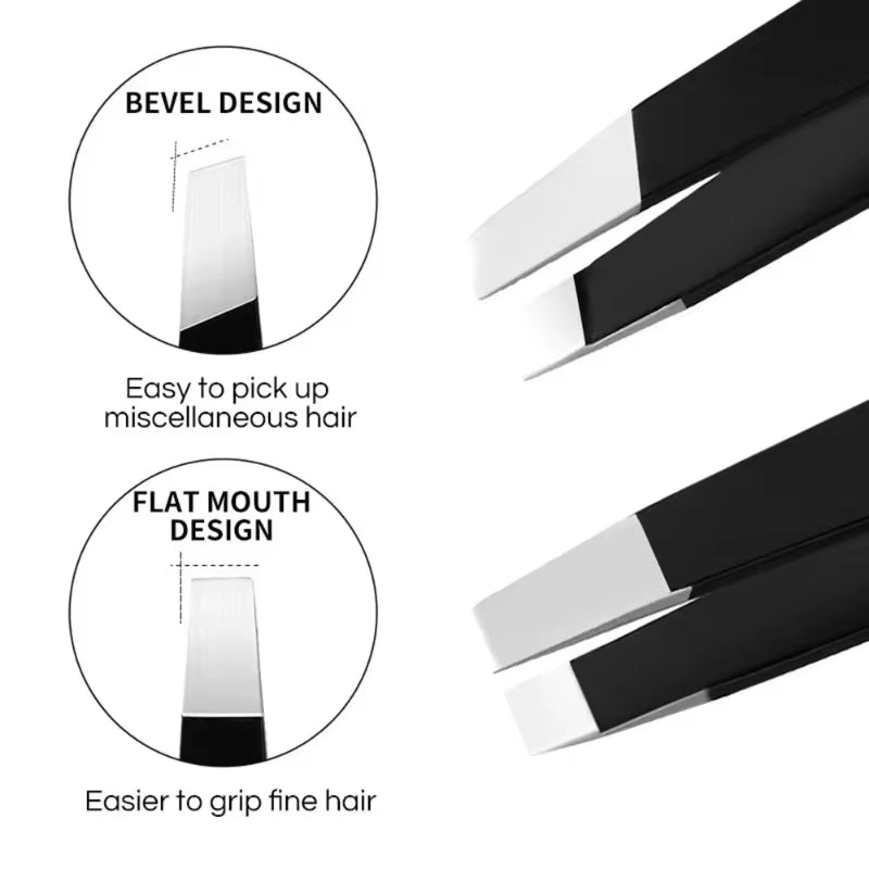 Professional Stainless Steel Eyebrow Tweezers for Women & Men, Precision Hair Removal, Eyebrow Shaping & Comfortable