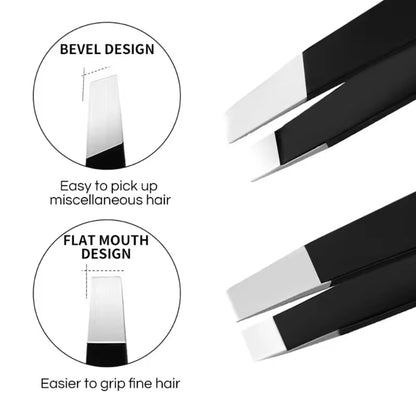 Professional Stainless Steel Eyebrow Tweezers for Women & Men, Precision Hair Removal, Eyebrow Shaping & Comfortable