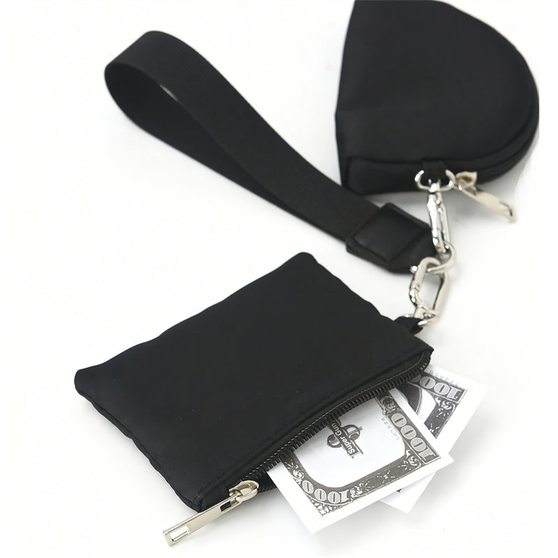 Lulu Wallet Double Wristlet Keychain Mini Zip Around Wristlet Coin Purse Portable Wallet With Wrist 3