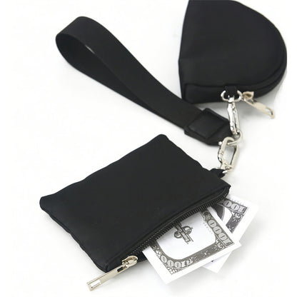 Lulu Wallet Double Wristlet Keychain Mini Zip Around Wristlet Coin Purse Portable Wallet With Wrist 3