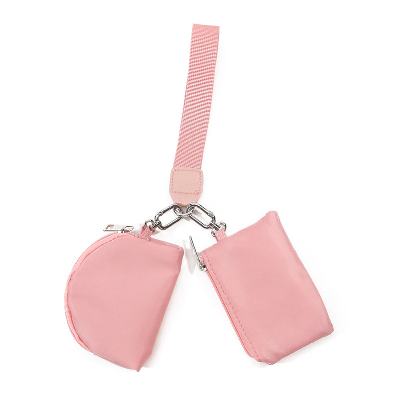 Lulu Wallet Double Wristlet Keychain Mini Zip Around Wristlet Coin Purse Portable Wallet With Wrist 7