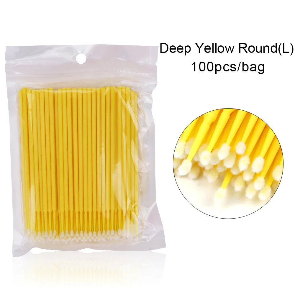 Micro Brush Disposable Eyelash Brush Lash Removing Swab MicroBrush for Eyelash Extension Supplies and Makeup Tools