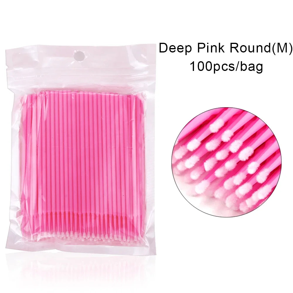Micro Brush Disposable Eyelash Brush Lash Removing Swab MicroBrush for Eyelash Extension Supplies and Makeup Tools