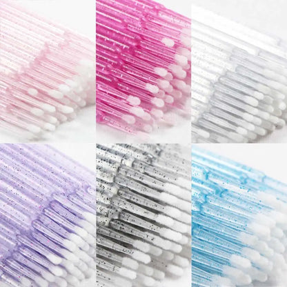 50pack of Crystal Disposable Eyelash Brushes offering hygienic and precise lash application tools f