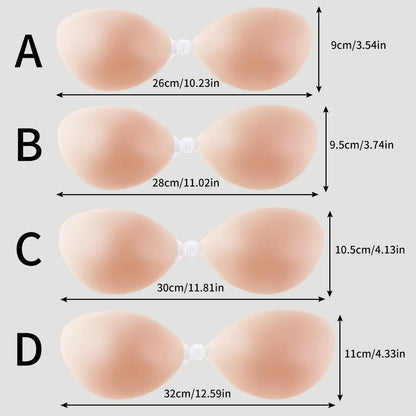 Reusable Silicone Breast Patches, Front Button Chest Patches for Invisible, Strapless Support & Comfort