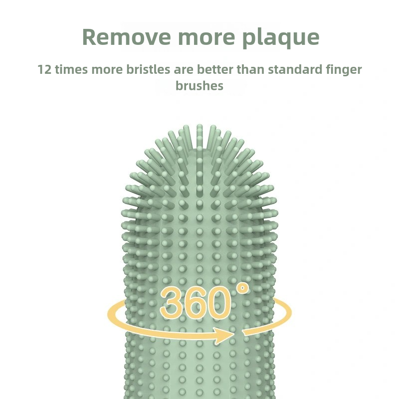 Gentle Finger Toothbrush for Dogs, 360° Cleaning Design with Food Grade Silicone for Easy Pet Dental Care at Home