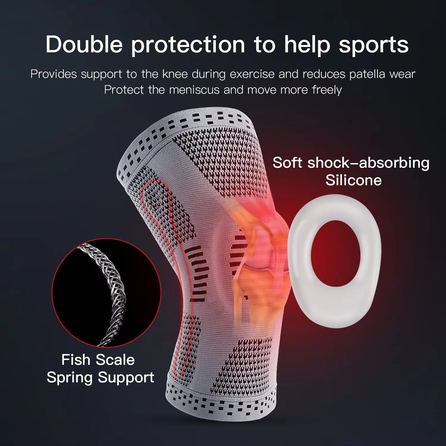 Advanced Silicone Knee Support Brace For Running Sports  Joint Protection 3