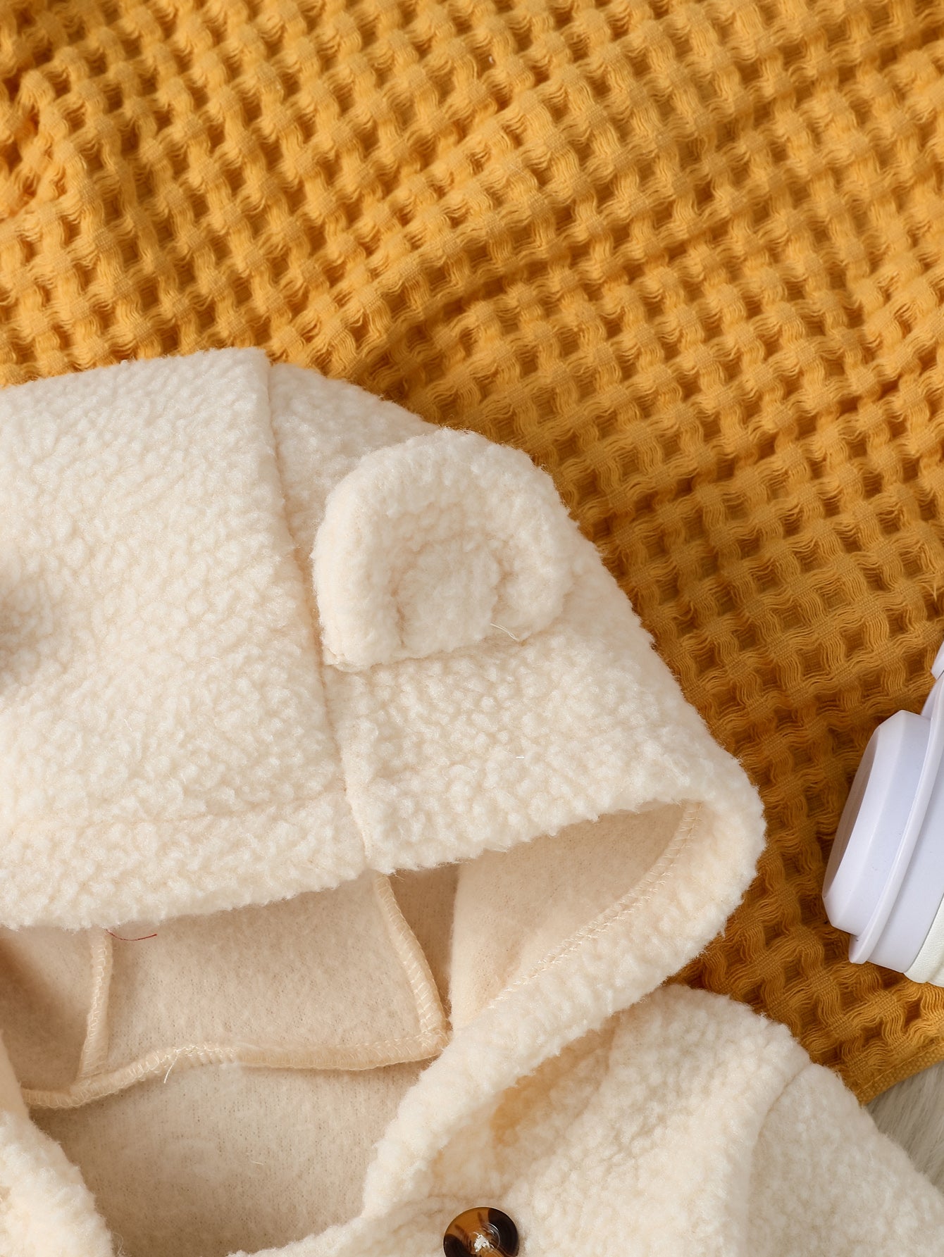 Cut Lovely Newborn Baby Girl Boy Fleece Jumpsuit Autumn Winter Solid Color, Long Sleeve Full Length Hooded Warm Romper