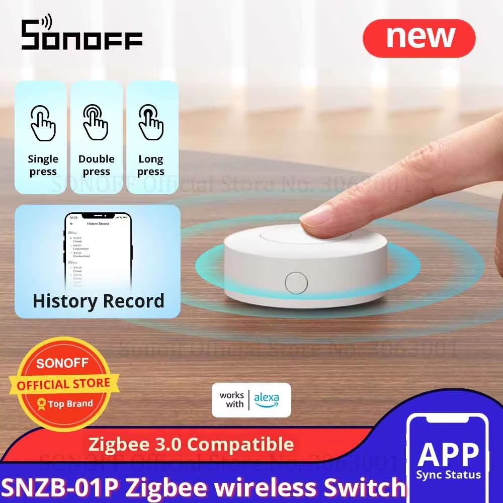 SONOFF SNZB-01P Zigbee Wireless Smart Switch – Custom Action Button for Smart Home Automation