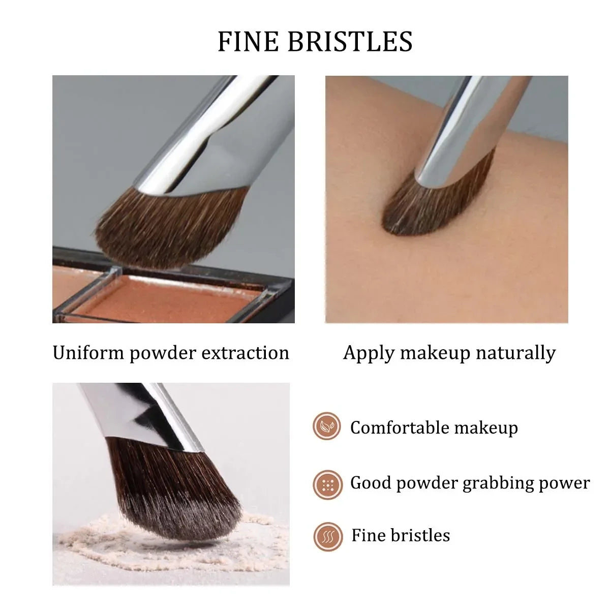 Portable 3D Contour Nose Shadow Brush, Angled Eyeliner Wand & Highlighter Makeup Brush for Travel, Beginner