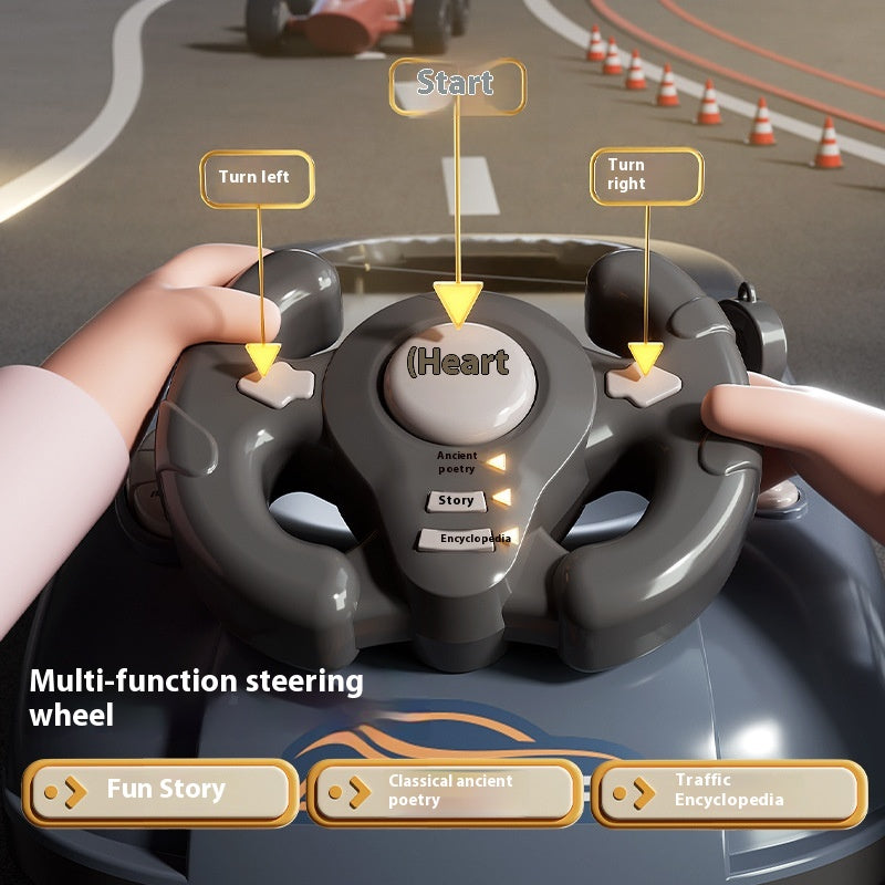 Kids Steering Wheel Toy Electronic Simulation Racing Game With Realistic Sounds  LED Lights Adventu 3