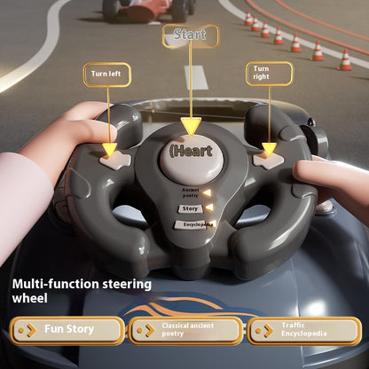 Kids Steering Wheel Toy Electronic Simulation Racing Game With Realistic Sounds  LED Lights Adventu 3