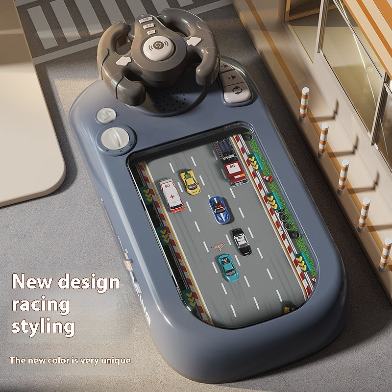 Kids Steering Wheel Toy Electronic Simulation Racing Game With Realistic Sounds  LED Lights Adventu 4