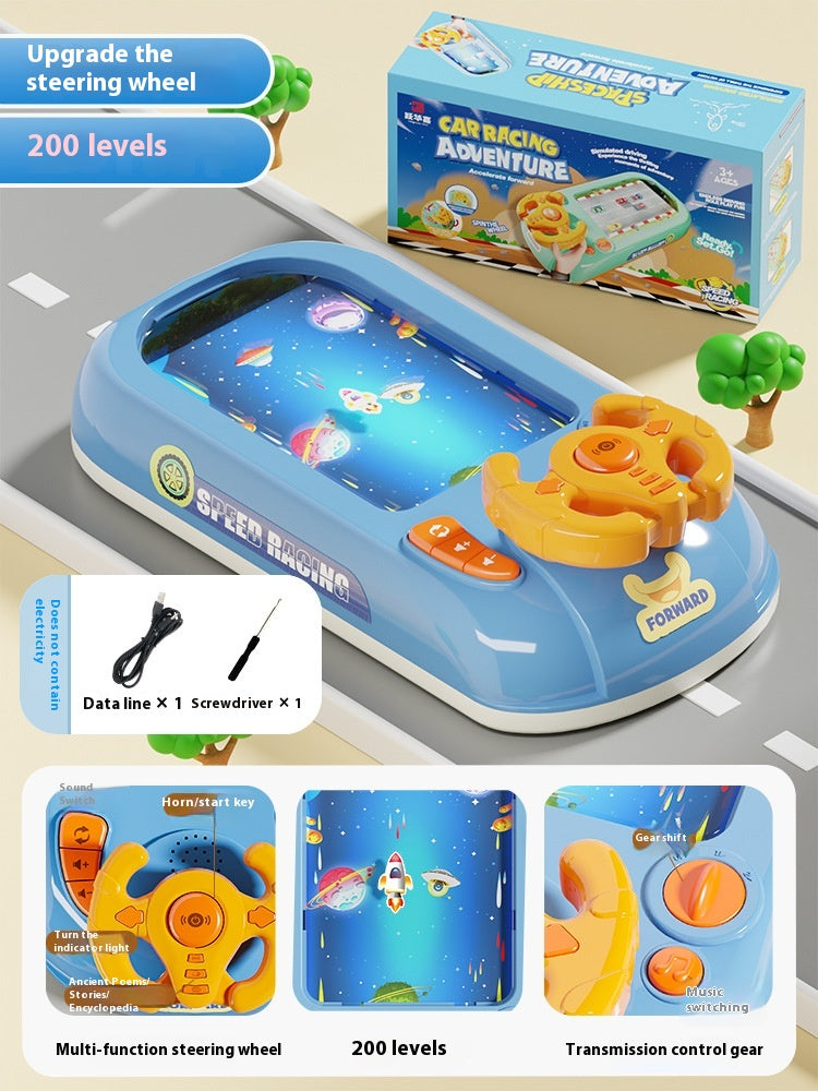 Kids Steering Wheel Toy Electronic Simulation Racing Game With Realistic Sounds  LED Lights Adventu 9