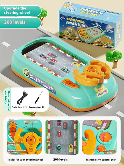 Kids Steering Wheel Toy Electronic Simulation Racing Game With Realistic Sounds  LED Lights Adventu 10