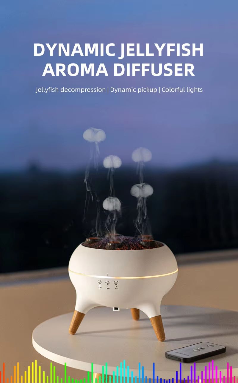 Dynamic MultiSpray Flame Humidifier With Remote Control  Colorful LED Lights 3
