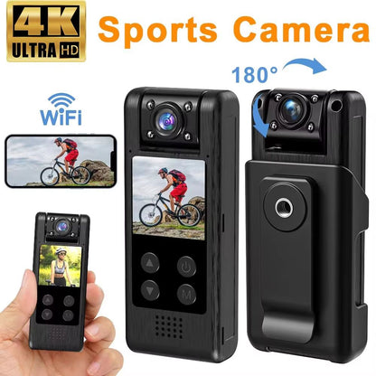 Ultra HD 4K Mini Camera with WiFi & Night Vision – Portable Digital Body Camcorder