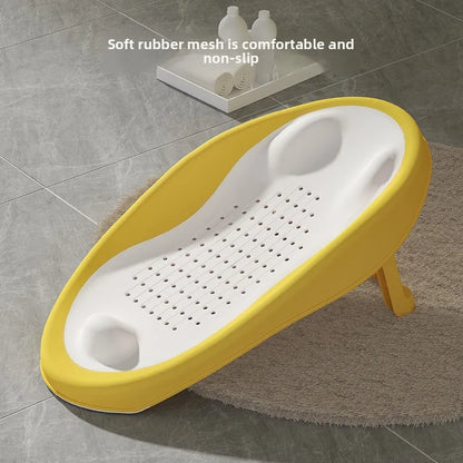 Foldable Baby Bath Seat With NonSlip PP Base  Ergonomic Backrest EasyClean Shower Net Support For S 2